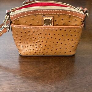 Dooney & Bourke Tan Ostrich Textured Crossbody Bag